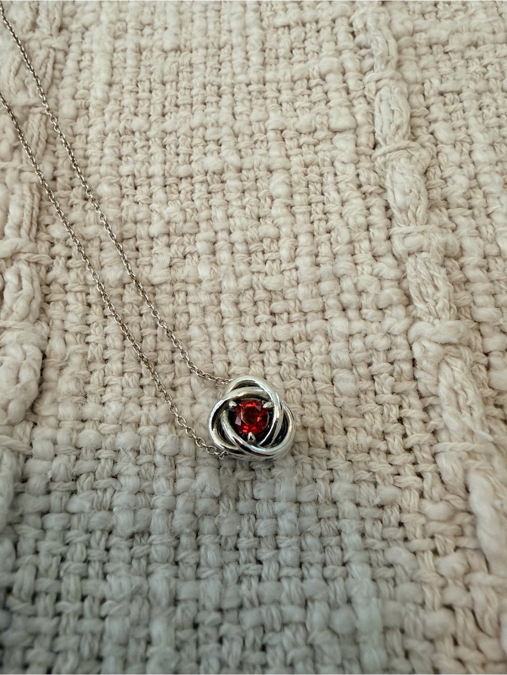Pandora July True Red Eternity Birthstone charm and chain